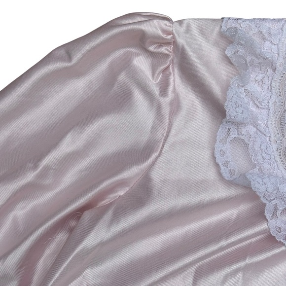 Vintage Apostrophe Women’s Pink Nightgown with Lace Trim Size Medium - Picture 5 of 16